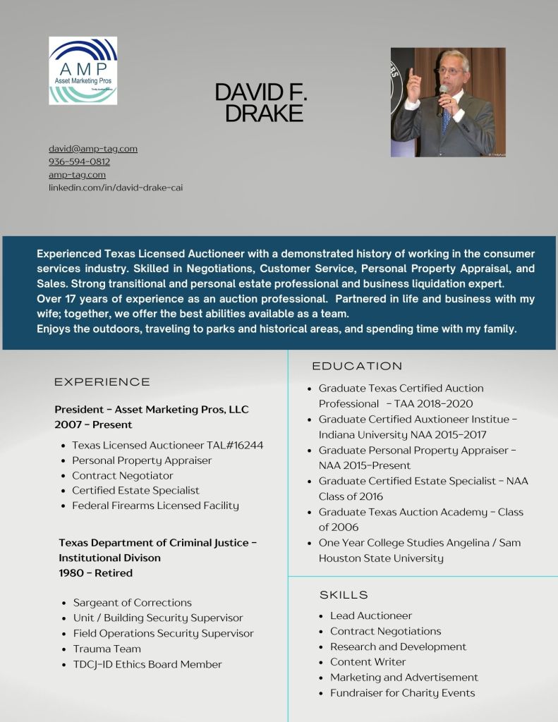 David Drake auctioneer and appraiser